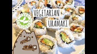 VEGETARIAN SUSHI  con riso normale aceto di mele e senza stuoia di bambù [upl. by Swiercz]