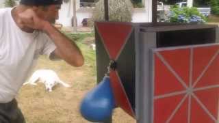 Vertical Speed Bag Demonstration on a Title Big Blue Speed Bag and a Large Cleto [upl. by Fessuoy20]