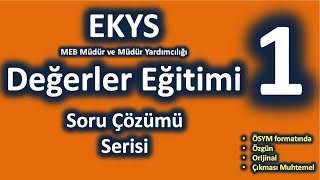 EKYS  Değerler Eğitimi Soru Çözümü 1 [upl. by Aytak32]