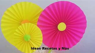 Como hacer Rosetones de Papel ó Cartulina para decorar fiestas [upl. by Atiekahs]