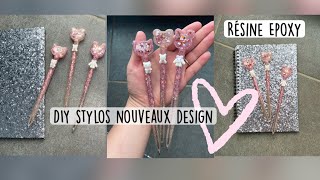 Tuto stylos nouveau design en résine Epoxy 🥰 creative animaux paillettes et eau [upl. by Tupler279]