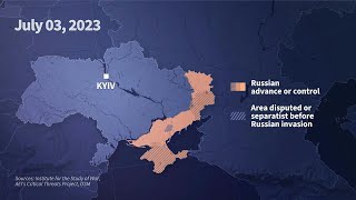 Animated map shows almost 500 days of Russias invasion of Ukraine  AFP [upl. by Inaej]