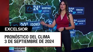 Clima para hoy 3 de septiembre de 2024 [upl. by Aindrea]