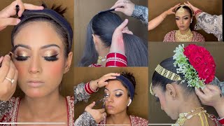 LATEST BRIDAL MAKEUP amp HAIRSTYLE TUTORIAL  DUSKY SKIN MAKEUP  BRIDAL BUN [upl. by Bechler]