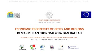 ISOCARP Institute  CRIC Online Training July 2020  Economic Prosperity [upl. by Ciredec]