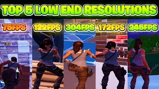 TOP 5 BEST STRETCHED RESOLUTIONS In Fortnite Season 4 For Low End PC  🔨 BOOST FPS amp REDUCE DELAY🔨 [upl. by Annoif]