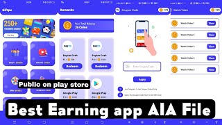 Best ⚜️ Earning App Aia File  New Earning App Aia File With admin panel unity fbadmob niotron aia [upl. by Naiviv]