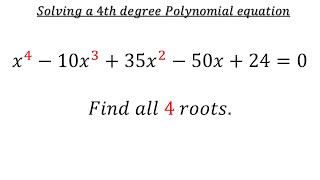 Solving A 4th Degree Polynomial Equation For All 4 Roots [upl. by Charlena]