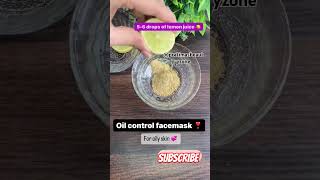 Oil Control Face Mask ❣️ Oily Skin shorts shortsfeed skincare oilyskin skintreatment youtube [upl. by Aivilys]