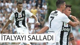 RONALDO İLK MAÇINDA İTALYAYI SALLADI OYUNA GİRDİ GOLÜNÜ ATTI JUVENTUSTA İLK GOLÜ [upl. by Dolph]