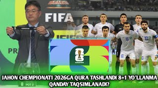 OʻZBEKISTON MTJ JAHON CHEMPIONATI 2026 81 YOʻLLANMA QANDAY TAQSIMLANADI TOʻLIQ TAQVIM BILAN TANIS [upl. by Nazar230]