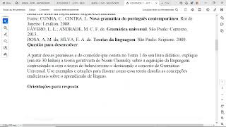 A partir dessas premissas e do conteúdo que consta no Tema 1 do seu livro didático explique em até [upl. by Atteuqihc]