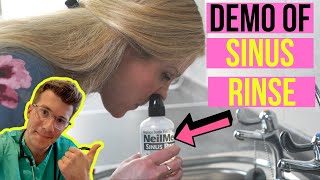 How to use NeilMed Sinus Rinse at home for nasal irrigation  including practical demonstration [upl. by Benjamen]