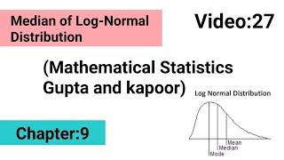 Median of LogNormal distributionSpecial Continues distribution [upl. by Osmond]