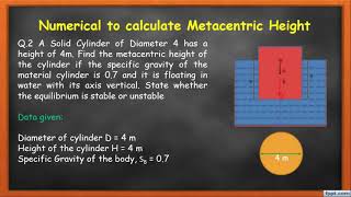 Numerical of Metacentric Height  Lecture 11  FMHM  GTU  3141906  2130602 [upl. by Eetnahs]