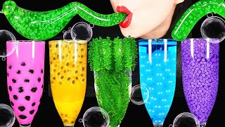 ASMR RAINBOW DRINKS BOBA TEA EDIBLE FROG EGG HONEY JELLY POPPING BOBA DRINKING SOUNDS 신기한 물 먹방 [upl. by Odella685]