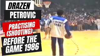 Drazen Petrovic Practising Shooting Before Game 1986  RARE FOOTAGE [upl. by Agamemnon]