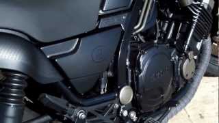 Custom 1986 Yamaha FZX Fazer Bare Bone Rides BlackOps Build Sound [upl. by Petula]