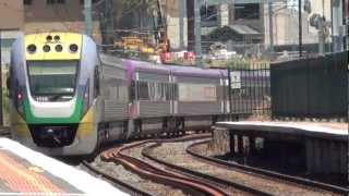 Metro and Vline trains at Footscray 1  Melbourne Transport [upl. by Neilson584]