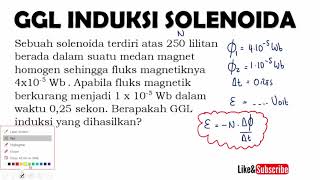 GGL Induksi pada Solenoida dengan perubahan fluks magnetik Induksi Elektromagnetik Fisika kelas 12 [upl. by Woodhouse]