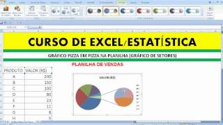 Criando Gráfico Pizza em Pizza Circular no Excel Representação estatística na Planilha [upl. by Pillihpnhoj]