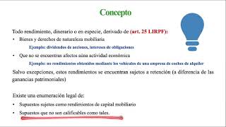 IRPF 05 01 Capital mobiliario concepto [upl. by Anerb]