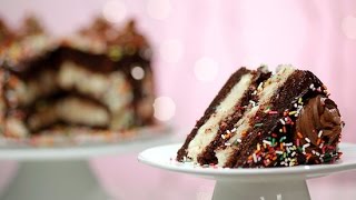 Cookie Dough Confetti Brownie Cake Recipe  Just Add Sugar [upl. by Bourgeois145]