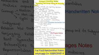 MSc1st Sem SYMMETRY AND GROUP THEORY IN CHEMISTRY  Handwritten Notes shorts [upl. by Ullman]