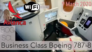 AVIANCA Boeing 7878 BUSINESS CLASS BOG  SCL WIFI ON BOARD [upl. by Geis]