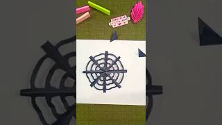 Black Paper Spider Web  Halloween Decoration idea halloween spiderweb shorts youtubeshorts [upl. by Maisey]