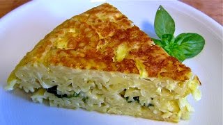 gebratene Nudeln OmeletteNudelauflauf aus der PfannePasta Omelette [upl. by Keemahs133]