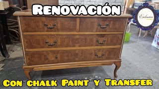 RENOVACION Comoda vieja con Chalk Paint y TRANSFERENCIA [upl. by Glennis]