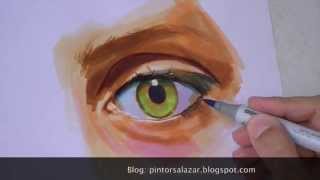 How to Paint a Realistic Eye Copic Markers [upl. by Lambart]