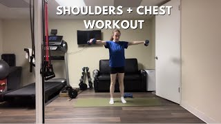 10 Minute Shoulders amp Chest Arms At Home Workout [upl. by Suoivatram]