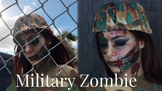 Maquillaje para Halloween Zombie Militar  Celhelíz [upl. by Ailefo556]