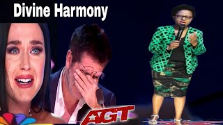 Divine Harmony Judges crying when they heard a strong worship song with extraordinary voice on AGT [upl. by Ahselak]