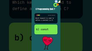 Which Keyword is Used to Define a Constant in C  C Programming Quiz 7 [upl. by Camfort]