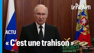 Rébellion de Wagner  Poutine dénonce un « coup de poignard dans le dos » [upl. by Alejandrina]