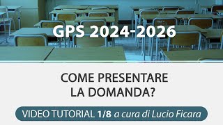 VIDEO TUTORIAL Gps 2024 come presentare la domanda 18 [upl. by Gable]