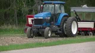 NewHolland 8670 Ford with Case IH Planter Planting Corn [upl. by Michella]