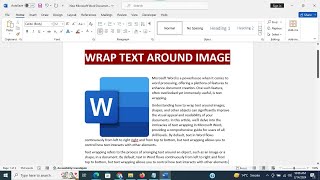 How to Wrap Text in Word [upl. by Aissej]