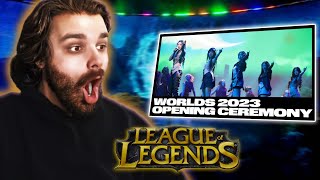 League of Legends  Worlds 2023 Finals Opening Ceremony ft NewJeans HEARTSTEEL Reaction [upl. by Llednek]