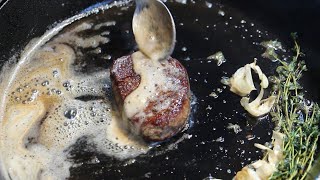 Filet Mignon In A Cast Iron Pan [upl. by Ruelu]