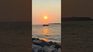 Stunning Goa Miramar Beach Boat Sailing Through Crystal Clear Waters 🌊🚤🏖️ MiramarBeach OceanViews [upl. by Nitsed639]