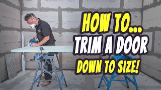 How To Cut The Bottom Of A Door  Complete Guide  Tiling Trade Tips [upl. by Samy]