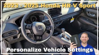 2023  2025 Honda HRV Sport Personalized Vehicle Settings [upl. by Emlen]