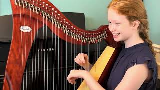 The White Bird harp 12yearold harpist [upl. by Jackqueline]