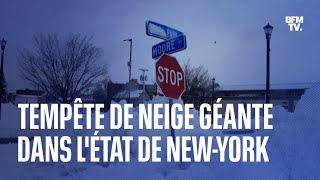 Tempête de neige géante dans lÉtat de NewYork deux mètres de neige en une nuit à Buffalo [upl. by Rammaj]