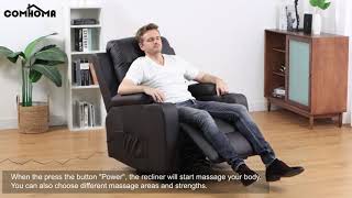 Comhoma Leather Recliner Chair Modern Rocker Installation Video [upl. by Kristofor]