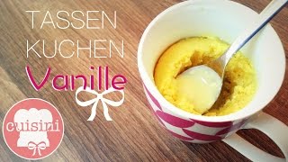 Tassenkuchen Vanille mit flüssigem Kern  Ohne Ei  Mikrowellen Kuchen ohne Nutella  CUISINI [upl. by Ia]